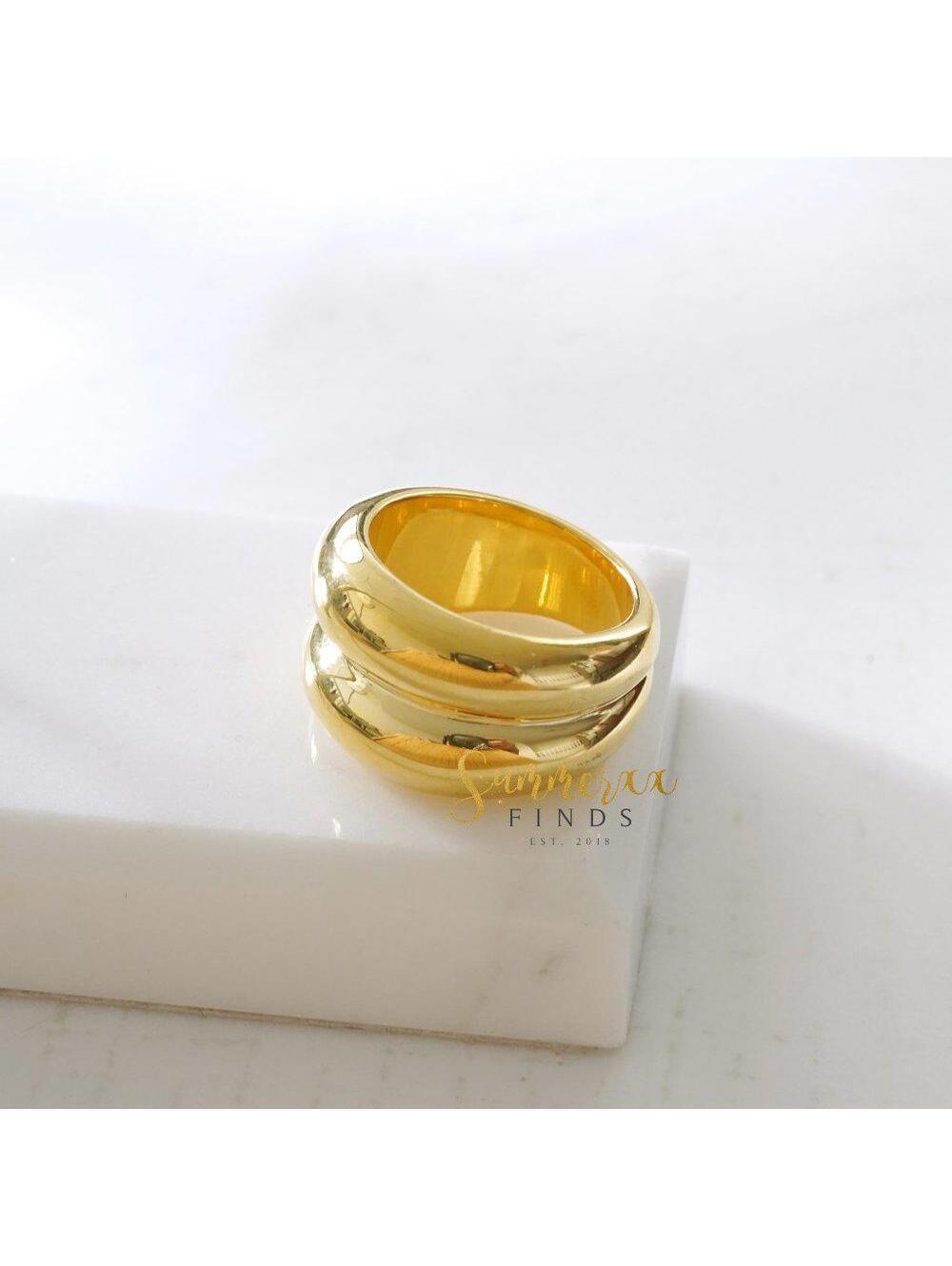 Anthropologie Double Stack Modern Ring